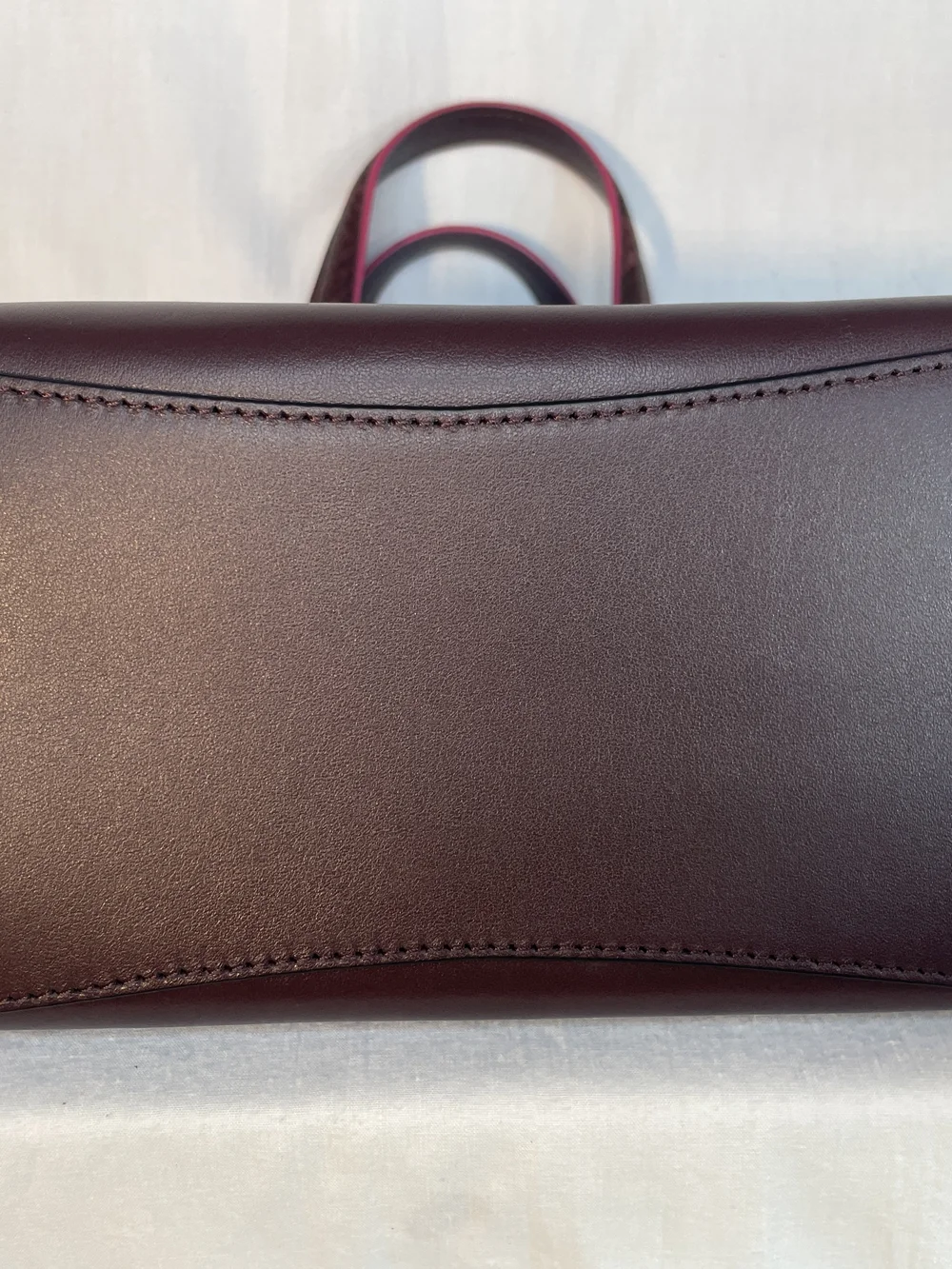 Coach Crosby Carryall 21 Burgundy Leather Shoulder Tote with Pink Trim  F20894